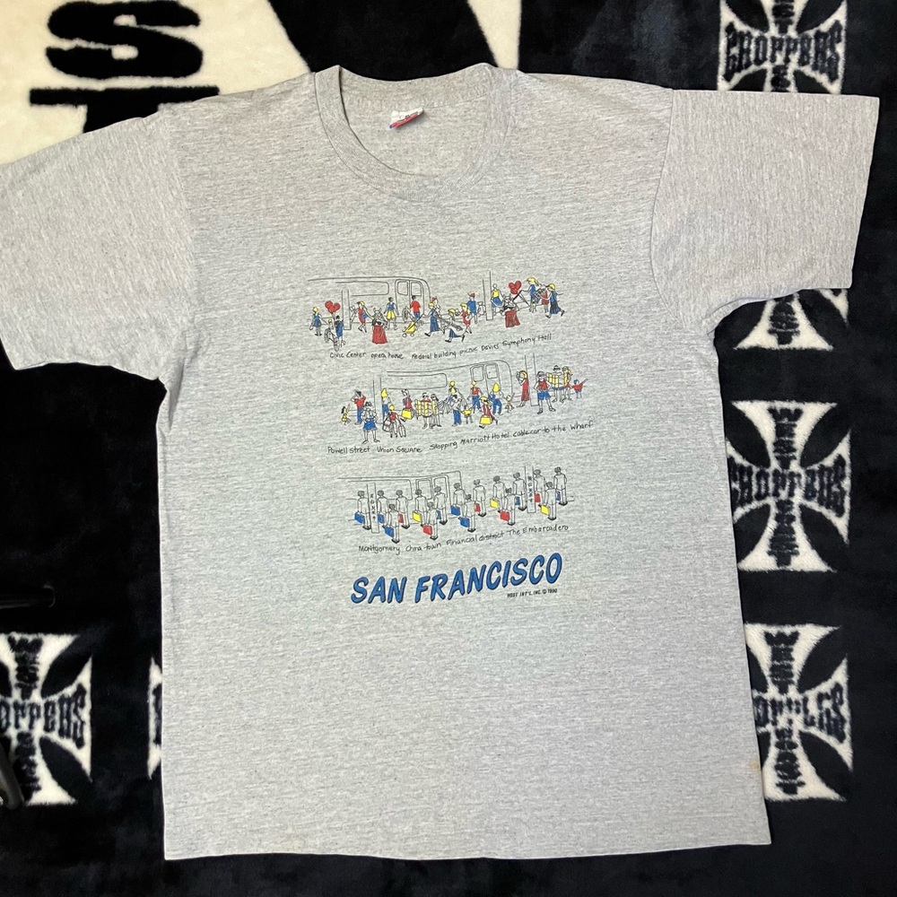 Vintage Single Stitch 1990 San Francisco Fruit of the Loom Made in USA Large Tee